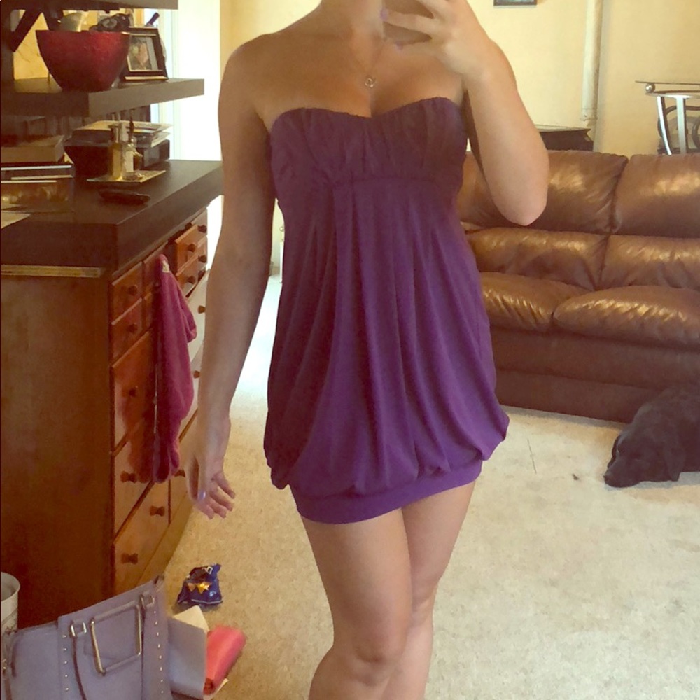 Purple tube formal dress